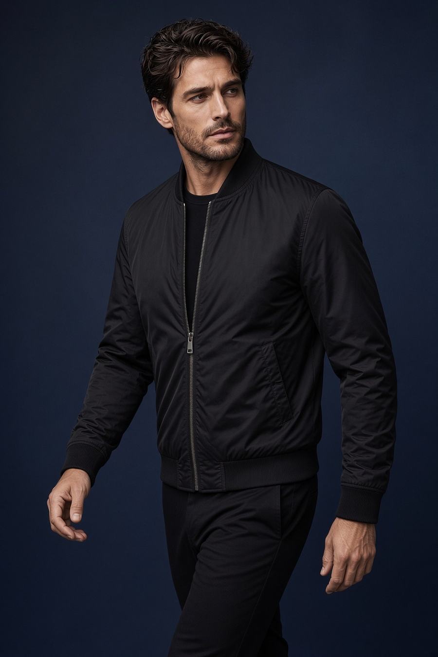 Storm Shell Jacket in Black, lifestyle view, custom jackets manufactured in Sialkot, Pakistan by H2MF-GG Apparel